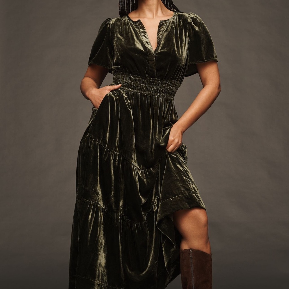 Anthropologie Somerset Velvet Dress size XS